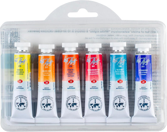 White Nights Nevskaya Palitra - Juego de acuarelas profesionales de grado extra fino para artistas, 6 x 0.3 fl oz en plástico Correx (conjunto de paleta de otoño)