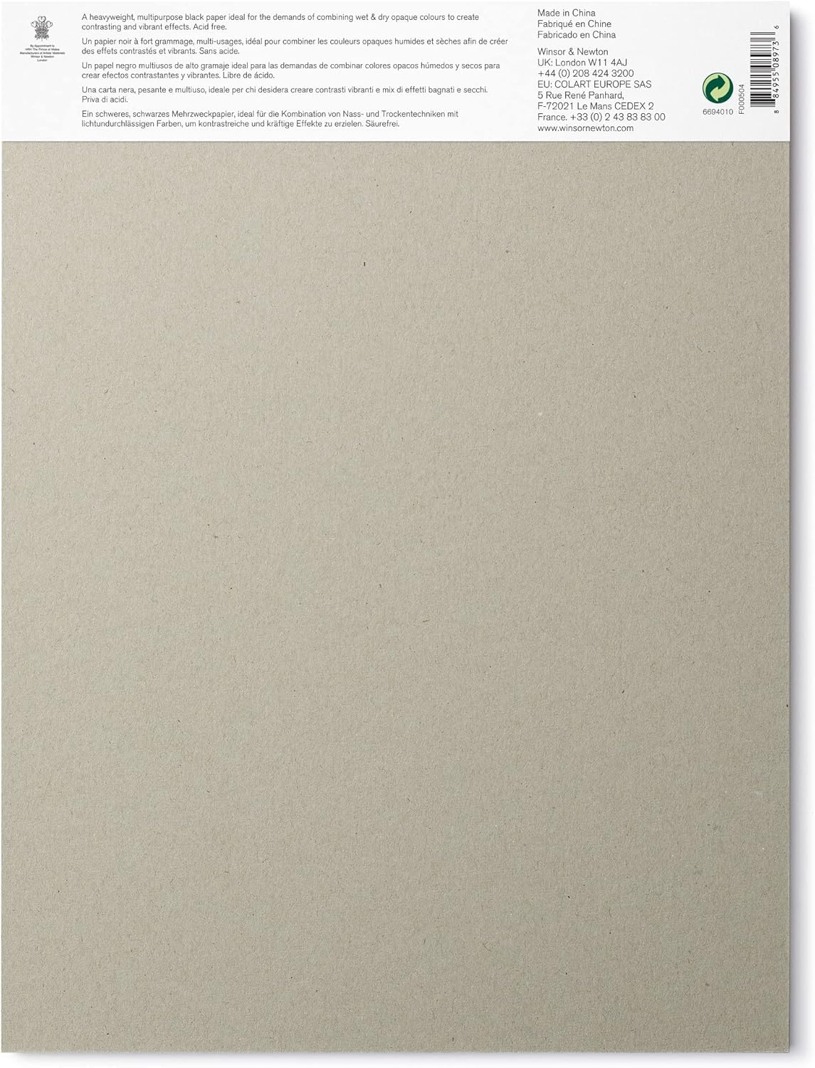 Winsor & Newton Bloc de medios mixtos profesional, 9" x 12", 25 hojas, 200gsm, negro