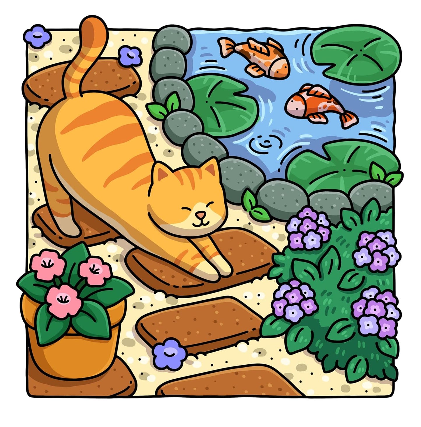 Cat Moments: Meow Life Coloring Book for Adults and Teens