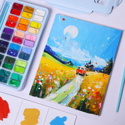 Juego de pintura de acuarela con 100 colores brillantes: para adultos principiantes y profesionales con metálico, paleta de arte de acuarela de tamaño de viaje KEEPLIVINGFASTER