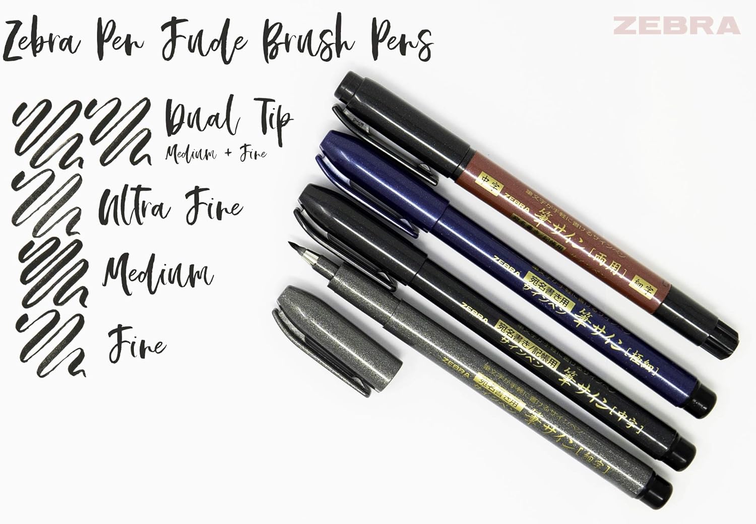 Zebra Pen Zensations - Bolígrafo de pincel, punta de cepillo, tinta negra resistente al agua, paquete de 1, punta súper fina KEEPLIVINGFASTER