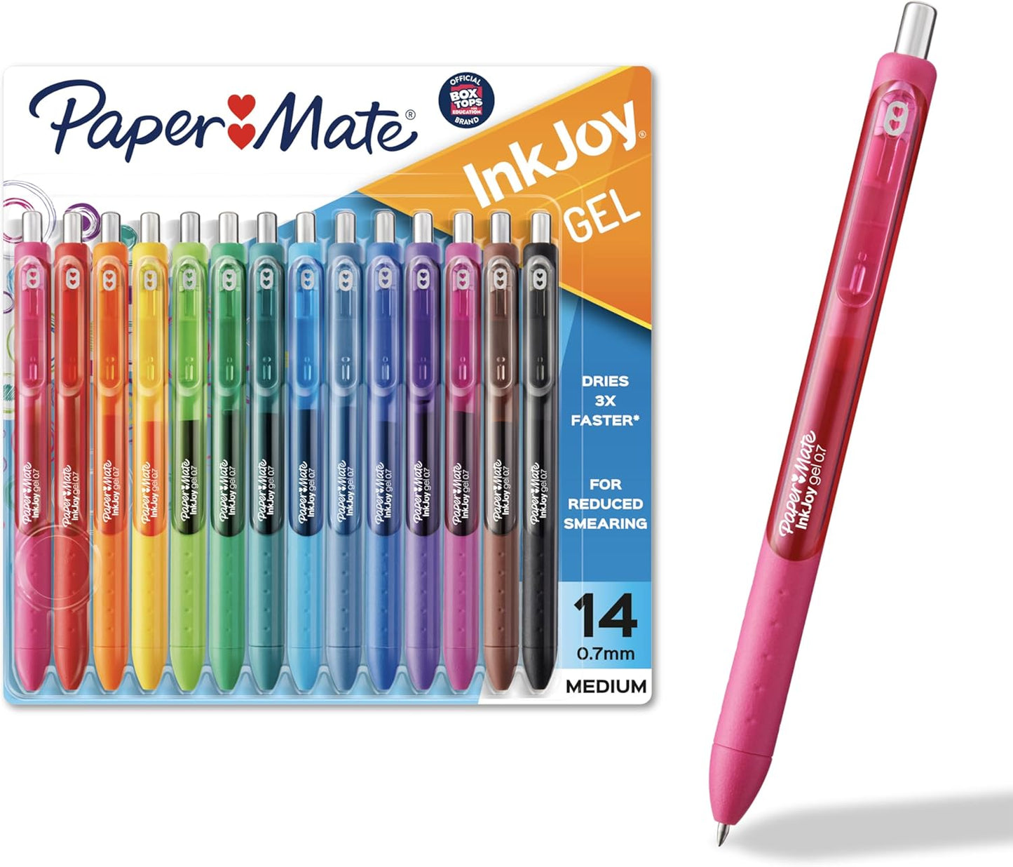 Paper Mate Bolígrafos de gel coloridos - Bolígrafos de gel InkJoy de punta media (0.7 mm). Perfectos para escritura y bocetos de colores vibrantes con Paper Mate InkJoy, 14 unidades