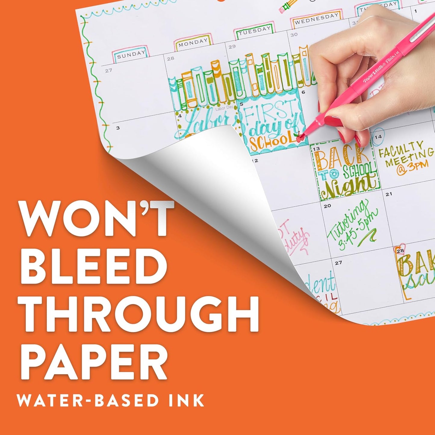 Paper Mate - Bolígrafos de punta de fieltro, punta media (0.7 mm) 24-paquete