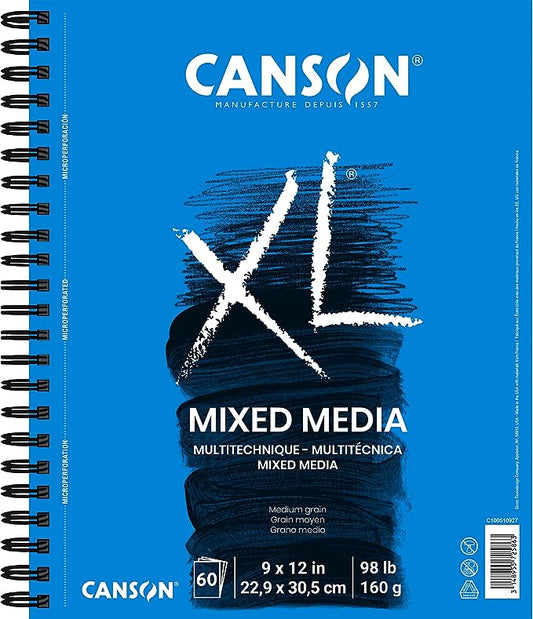 Canson XL Series - Papel de medios mixtos, 98 libras, 9 x 12 pulgadas, 60 hojas, KEEPLIVINGFASTER