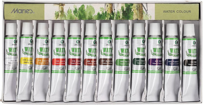 Marie's Juego de 12 pinturas de acuarela extrafinas para artistas, alto pigmento y concentración, 0.4 onzas líquidas, para artistas, estudiantes, profesores, profesionales y más