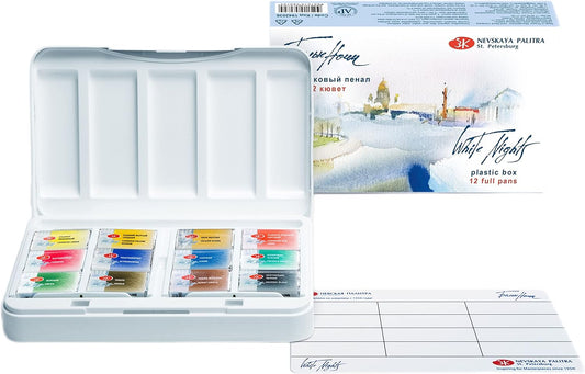 White Nights Watercolour - Acuarelas de San Petersburgo, set de 12 paletas