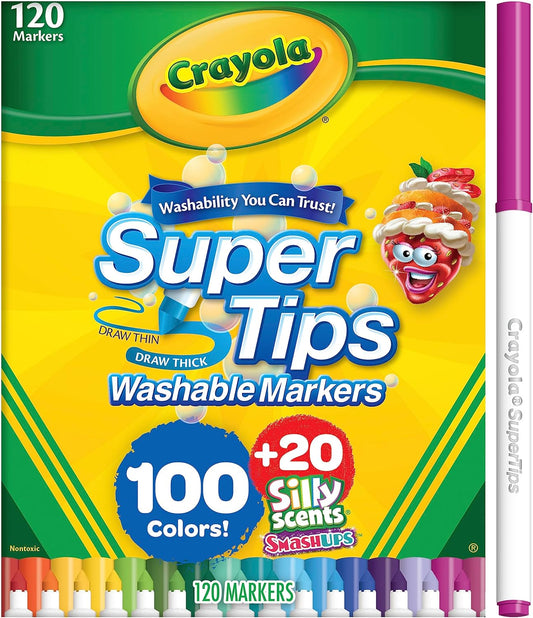 Crayola Supertips con fragancias divertidas, marcadores lavables para la escuela. KEEPLIVINGFASTER