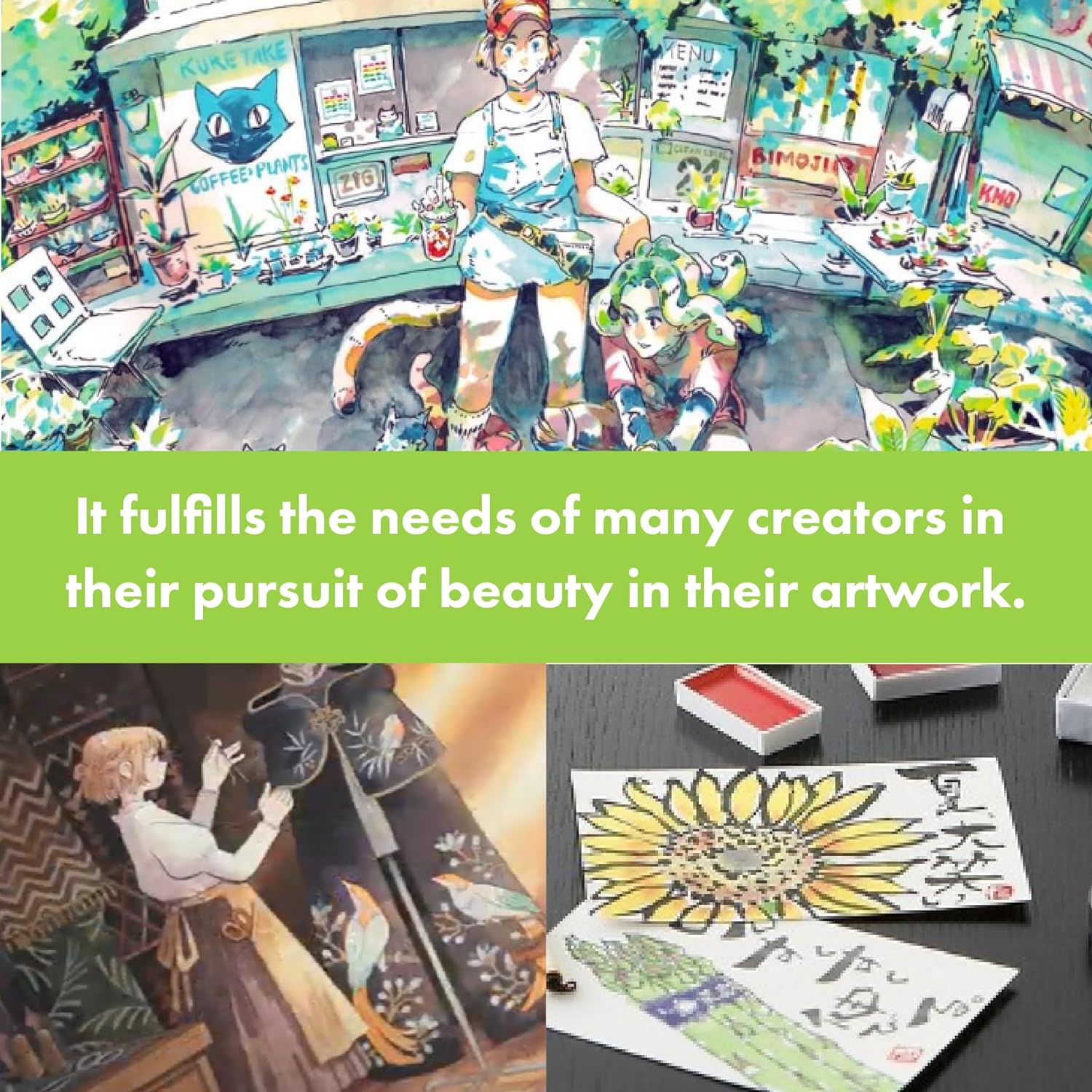 Kuretake Gansai Tambi - Juego de 48 colores de acuarela, calidad profesional para artistas y artesanos, para adultos, certificado AP, fabricado en Japón Kuretake Gansai Tambi