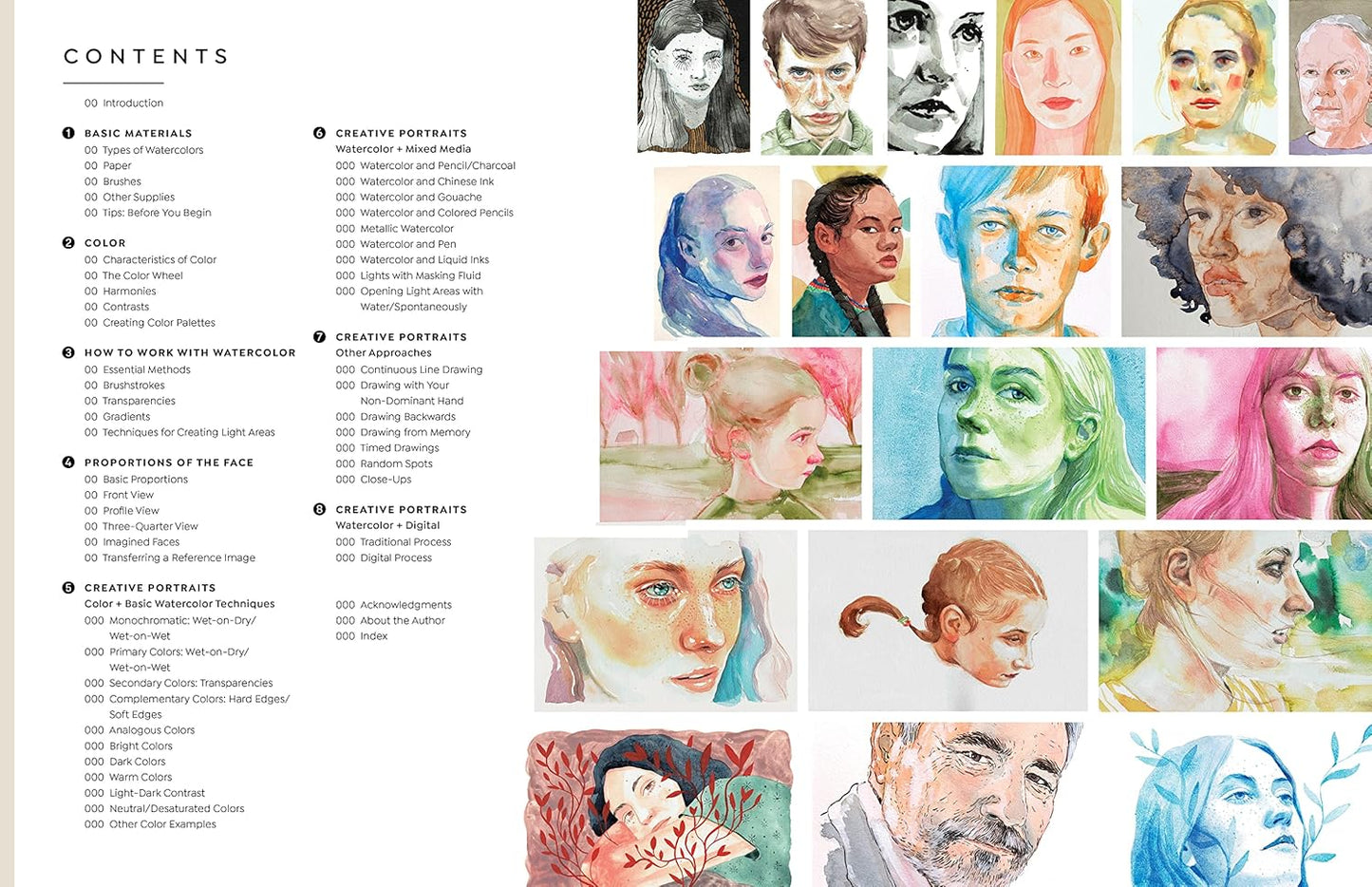 LIBRO EN INGLÉS - Retratos creativos en acuarela: Aprende a pintar rostros y personajes con lecciones para principiantes - Explora la acuarela, la tinta, el gouache y más.