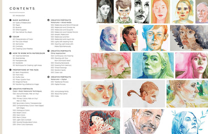 LIBRO EN INGLÉS - Retratos creativos en acuarela: Aprende a pintar rostros y personajes con lecciones para principiantes - Explora la acuarela, la tinta, el gouache y más.