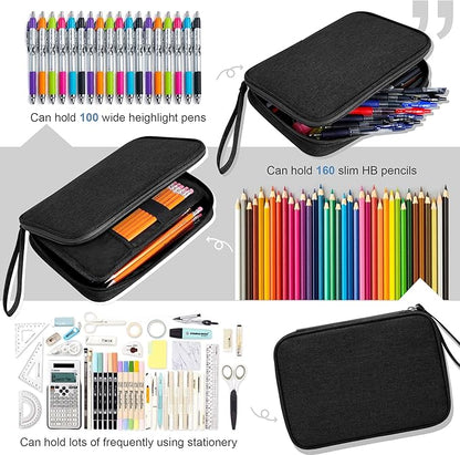 Cartuchera de gran capacidad para marcadores, lápices, lapiceras, papeles y sobres de carta, portador para billetera, diario, secundaria, oficina, universidad, estudiante, niña, mujer, adulto, adolescente