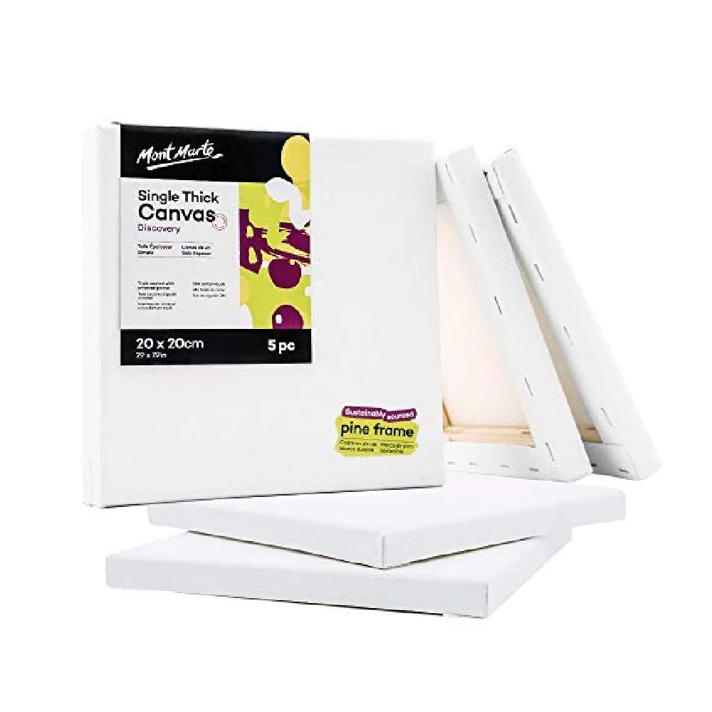 Mont Marte - Lienzo Grueso Individual Discovery 20X20cm (7.8x7.8in) Paquete de 5