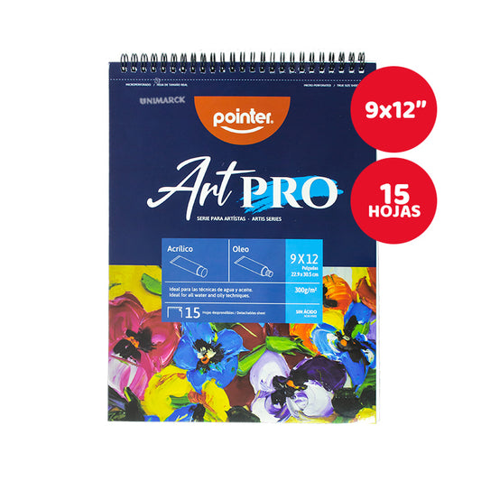 Block Acrilico/Oleo Pointer 9″x12″ 15h