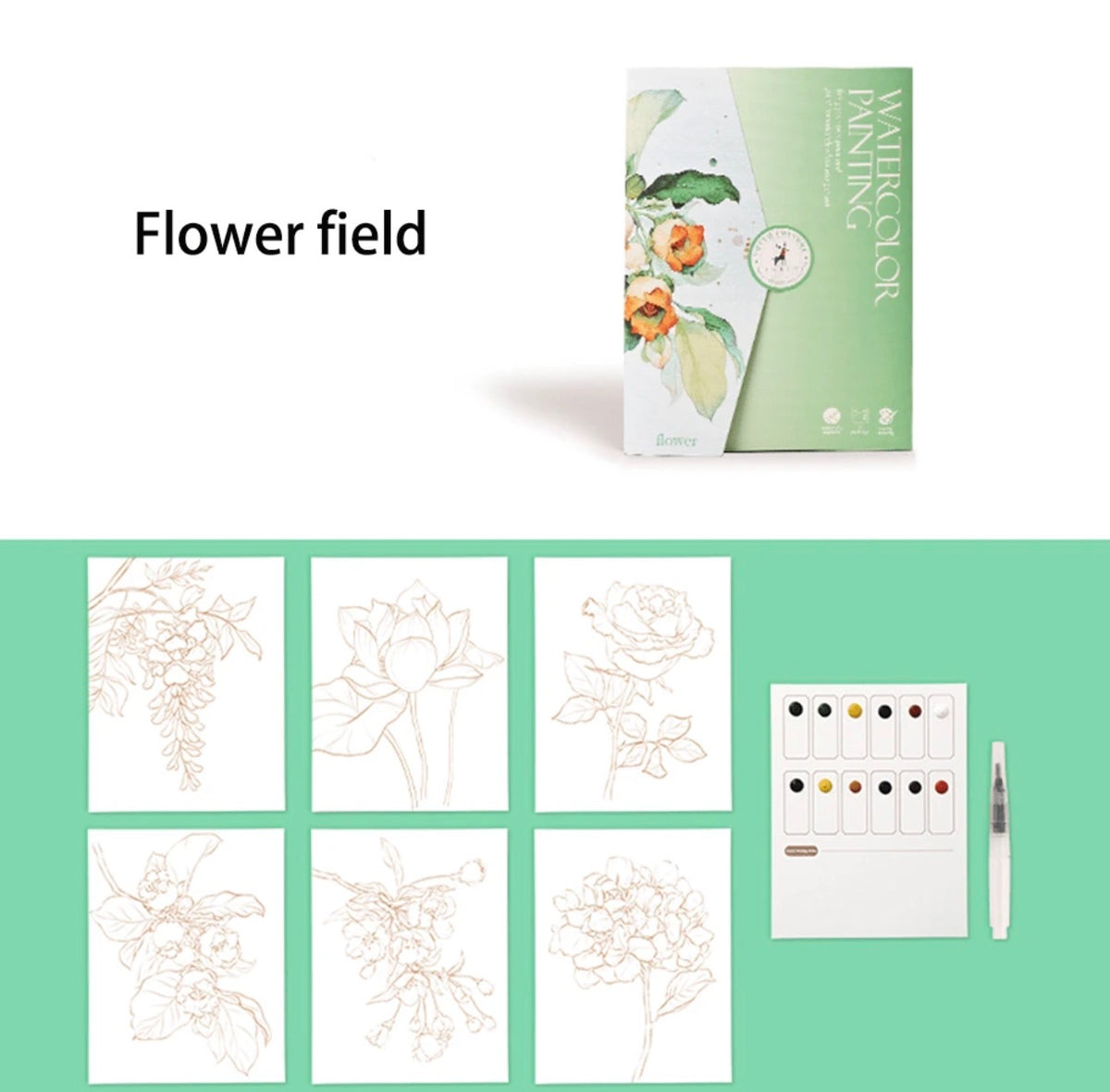 Watercolor Painting set - 6 ejercicios 14.4cm x 19cm