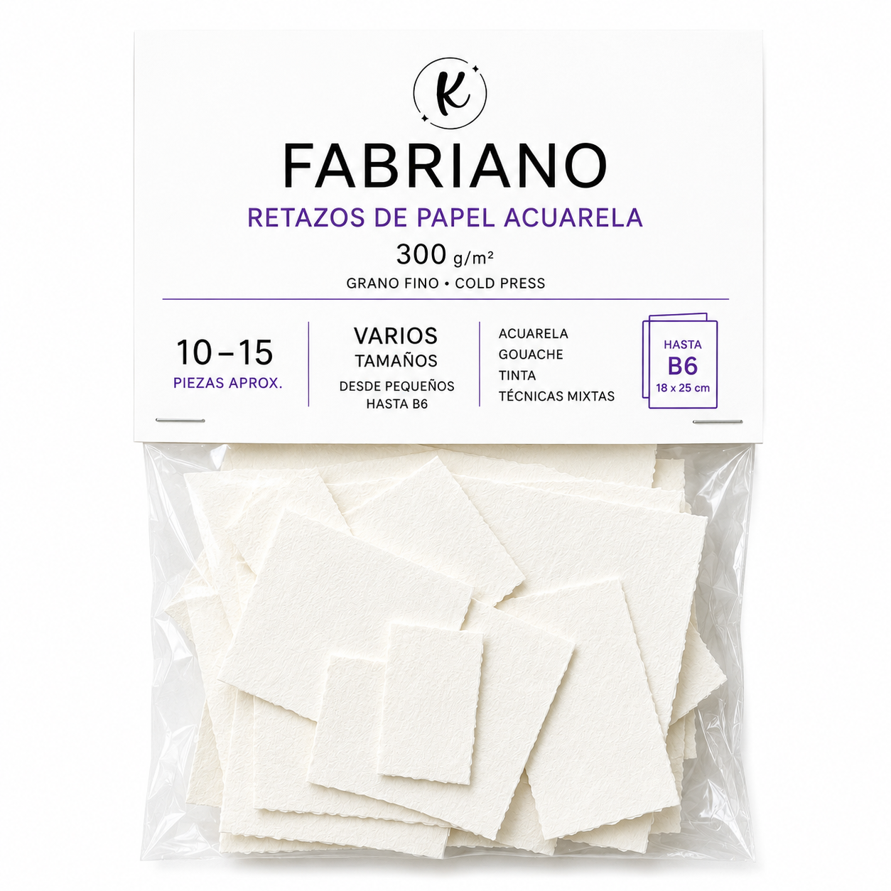 Fabriano Acuarela 300g – Pack de retazos
