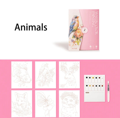 Watercolor Painting set - 6 ejercicios 14.4cm x 19cm