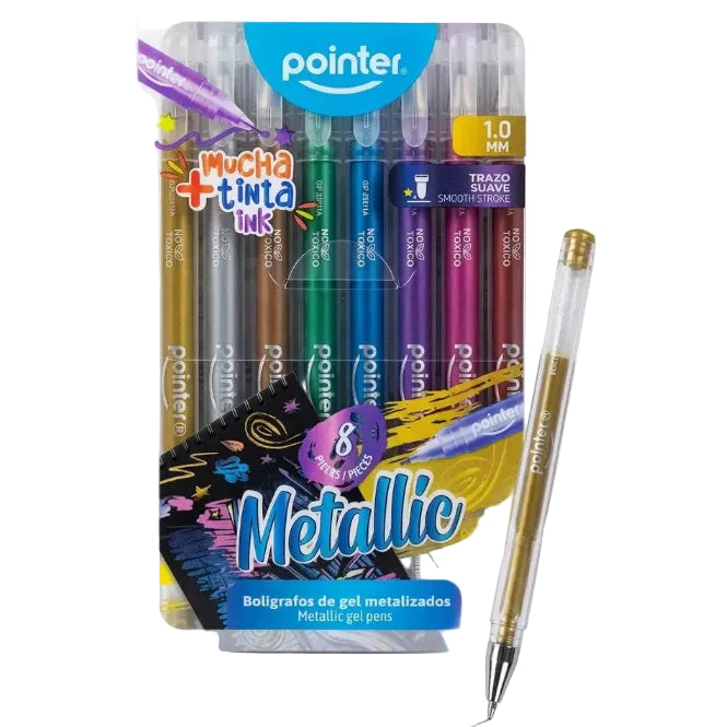 Boligrafos De Gel Metalizados Pointer Metallic 8 Colores