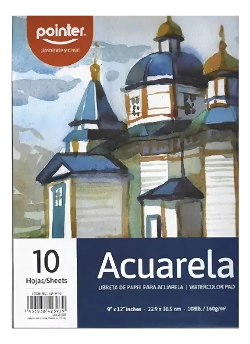 Pointer - Block papel Acuarela 10 Hojas 160grs.