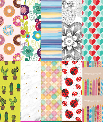 Mis Pasitos - Block de 20 hojas de papel tamaño oficio (8.5" x 13"). Colores mate estampados.