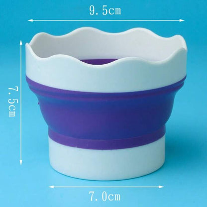 Vaso Plegable De Silicona Para Pinceles De Arte, Cubo De Lavado Para Limpiar Y Enjuagar Pinceles, Compacto Y Portátil