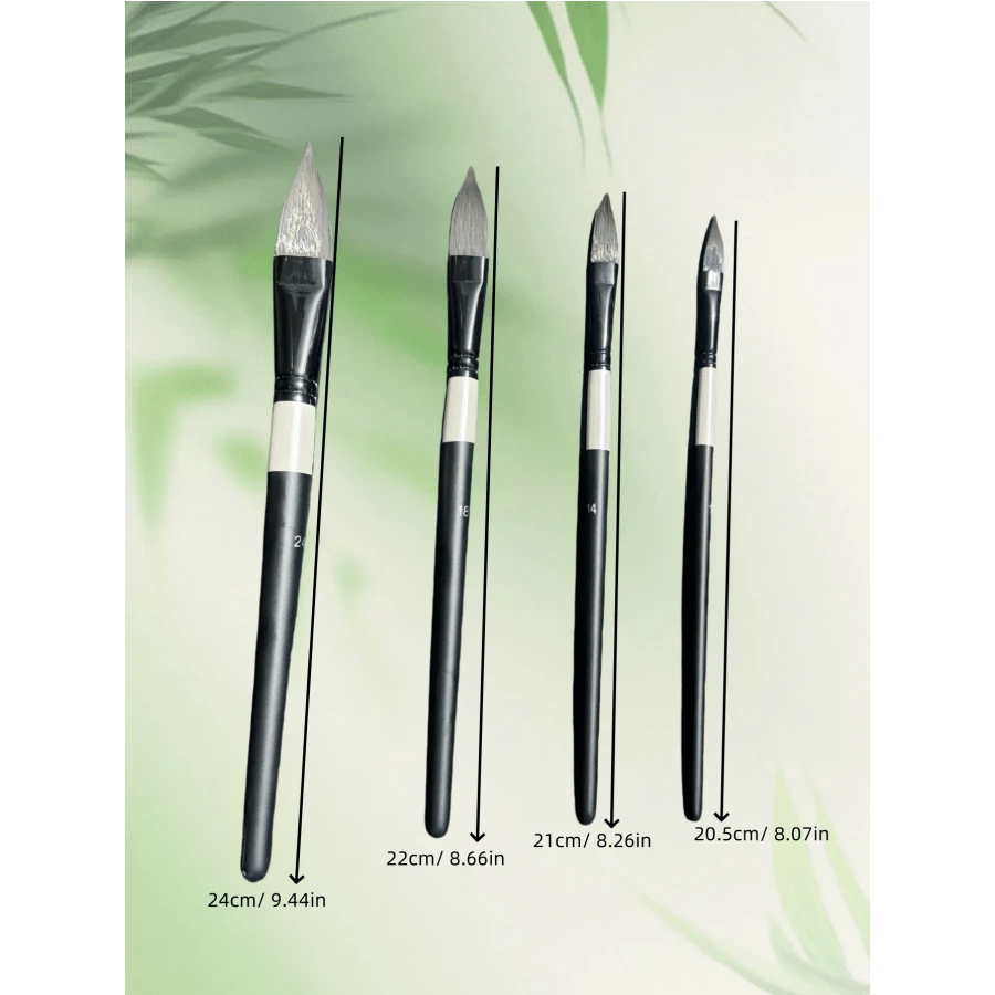 Juego De 4 Piezas De Pinceles De Arte, Pinceles De Pelo De Nailon Con Forma De Lengua De Gato, Pinceles De Detalle Fino, De Múltiples Tamaños