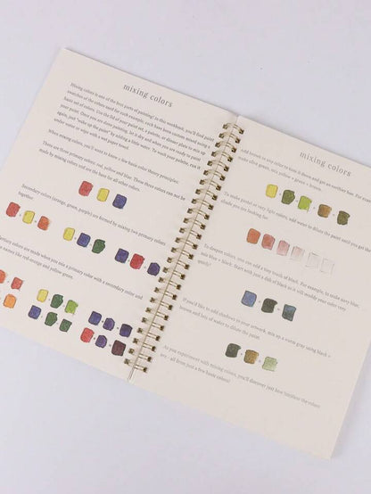 1 cuaderno para pintar aves, boceto en papel acuarela e instrucciones en inglés