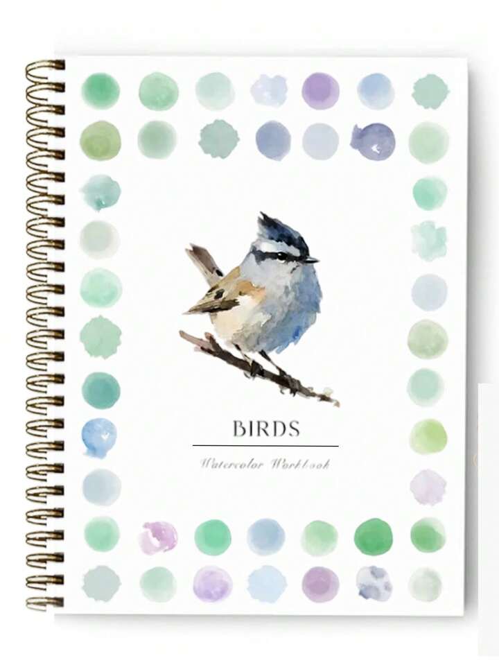 1 cuaderno para pintar aves, boceto en papel acuarela e instrucciones en inglés