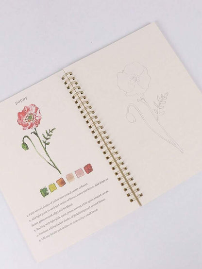 1 cuaderno para pintar aves, boceto en papel acuarela e instrucciones en inglés