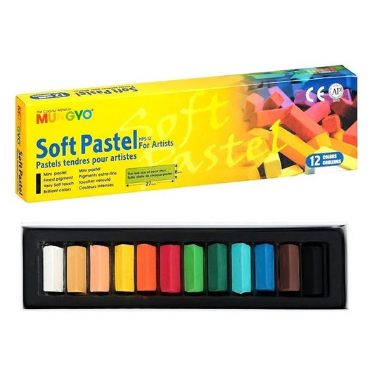 Mungyo -  Juego de 12 crayón pastel - cuadradas de colores surtidos no tóxicos