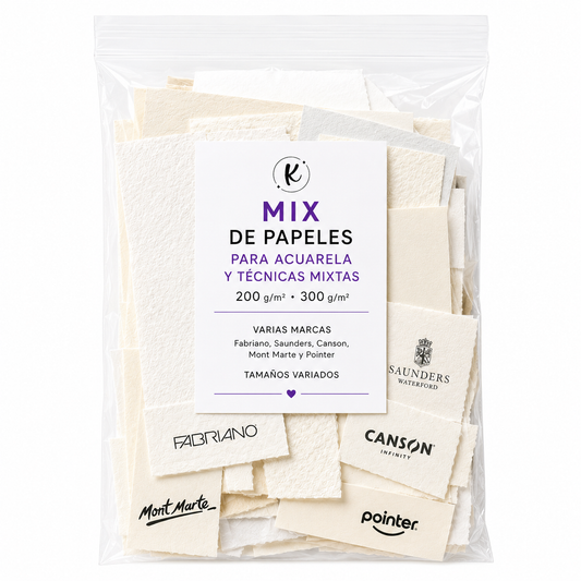 Mix de Papeles para Acuarela y Técnicas Mixtas