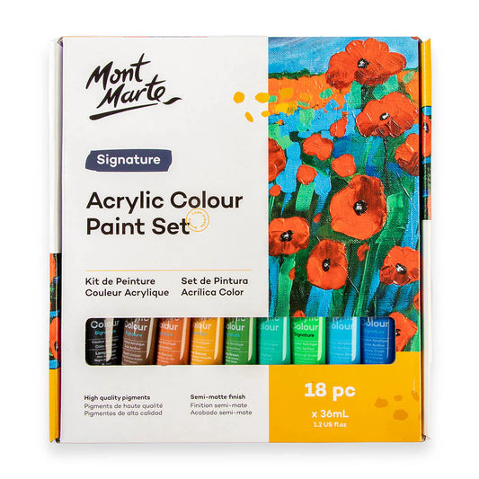 Mont Marte Set de pintura acrílica Signature, 18 unidades x 36 ml