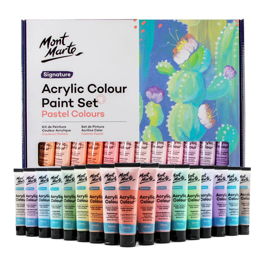 Mont Marte Set de pintura acrílica pastel Signature, 48 unidades x 36 m
