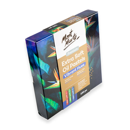 Mont Marte - Pasteles al óleo extra suaves en tonos vibrantes premium 120 piezas