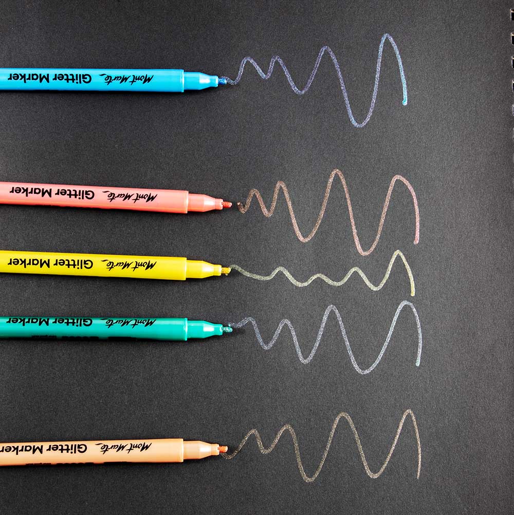 Mont Marte - Marcadores con purpurina Signature, 5 unidades