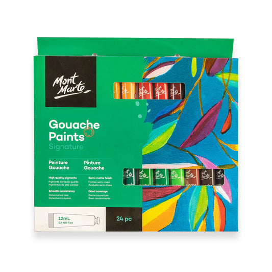 Mont Marte - Gouache Paints Signature, 24 unidades de 12 ml (0,4 onzas líquidas)