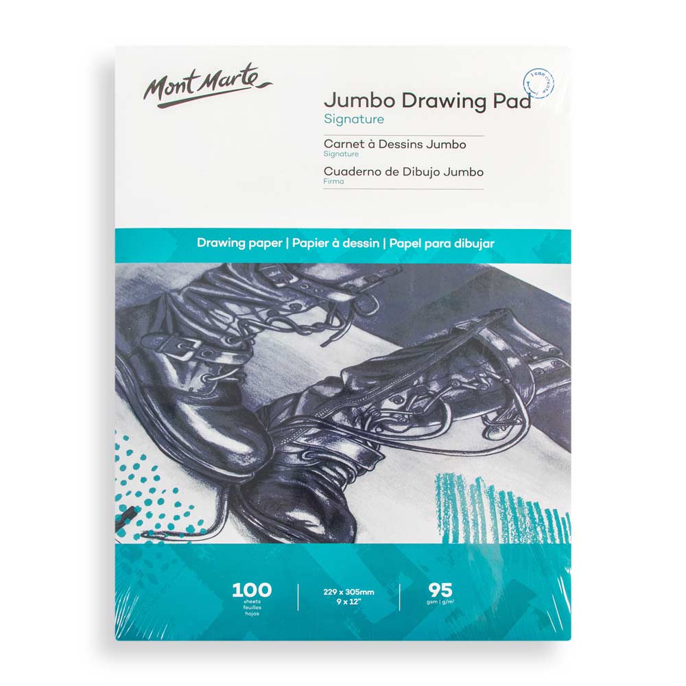 Mont Marte - Bloc de dibujo Jumbo Signature 22,9 x 30,5 cm (9 x 12 pulgadas) 100 hojas