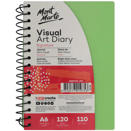 Mont Marte - Agenda de Arte Visual Signature A6, 120 páginas, 110 g/m² (Color surtido)