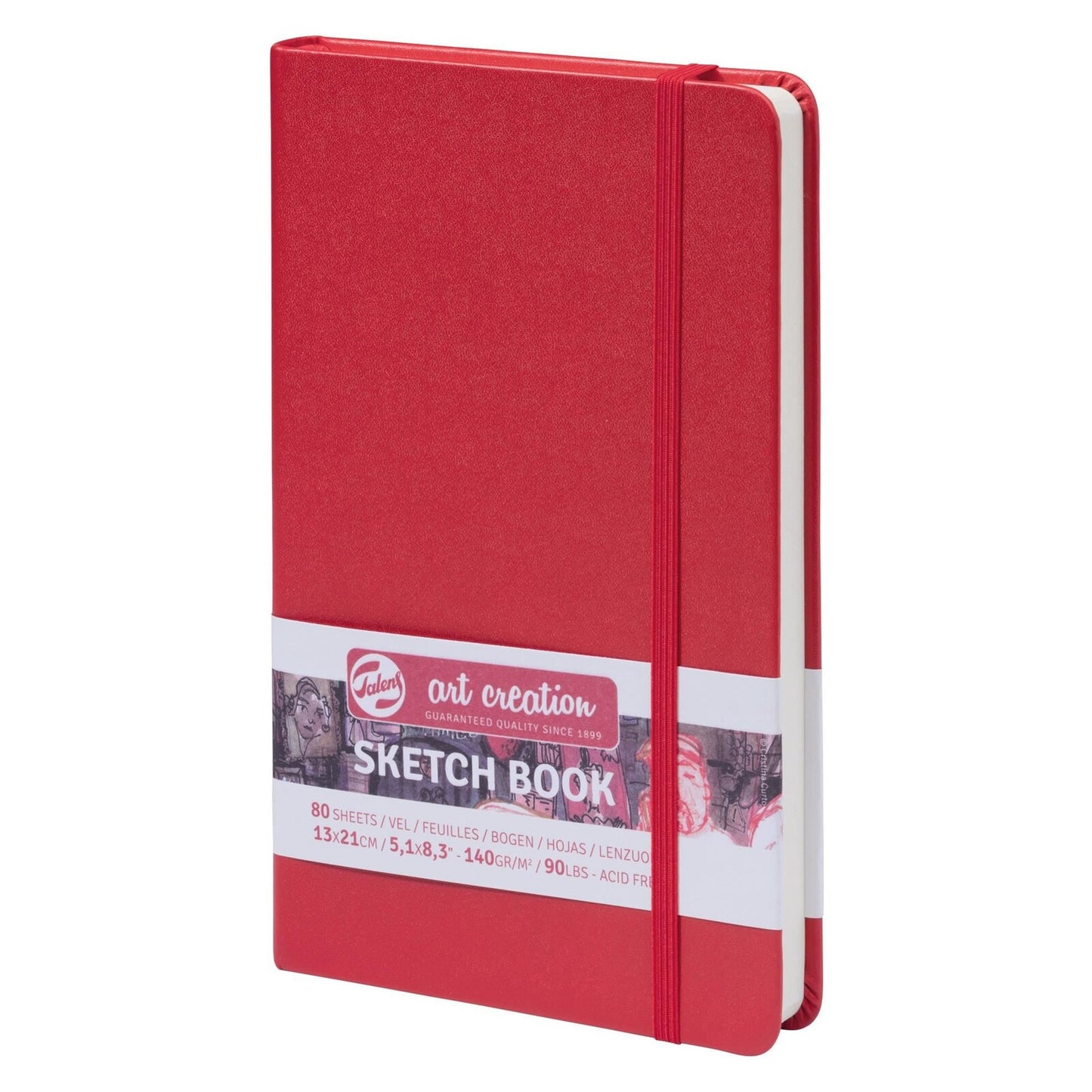 Talens Art Creation - Cuaderno de bocetos 80 hojas, 5.1 in x 8.3 in, Rojo