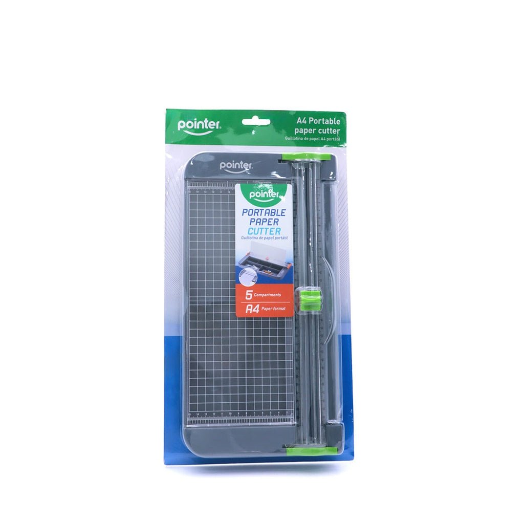 Pointer - CORTADORA DE PAPEL PORTÁTIL A4 NEGRA CON CAJA DE ALMACENAMIENTO, 1 PIEZA