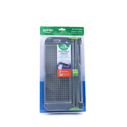 Pointer - CORTADORA DE PAPEL PORTÁTIL A4 NEGRA CON CAJA DE ALMACENAMIENTO, 1 PIEZA