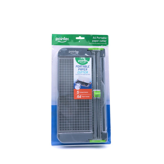 Pointer - CORTADORA DE PAPEL PORTÁTIL A4 NEGRA CON CAJA DE ALMACENAMIENTO, 1 PIEZA