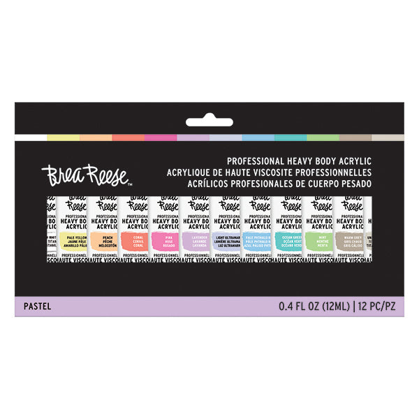 Brea Reese - Heavy Body Acrylic Paint - Pastels - 12 Pack KEEPLIVINGFASTER