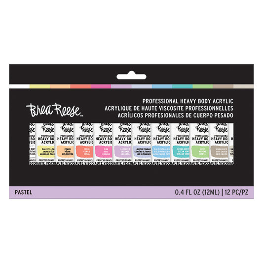 Brea Reese - Heavy Body Acrylic Paint - Pastels - 12 Pack KEEPLIVINGFASTER