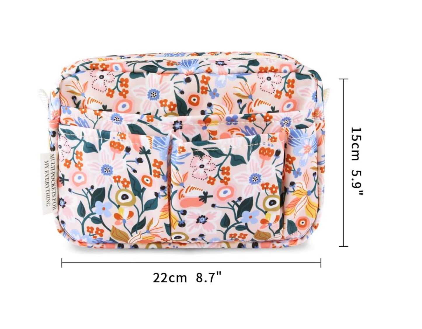 Organizador multifuncional para cartera, bolsa de viaje impermeable con cremallera, estuche de almacenamiento de suministros de diario para cuadernos, maquillaje, suministros de oficina..