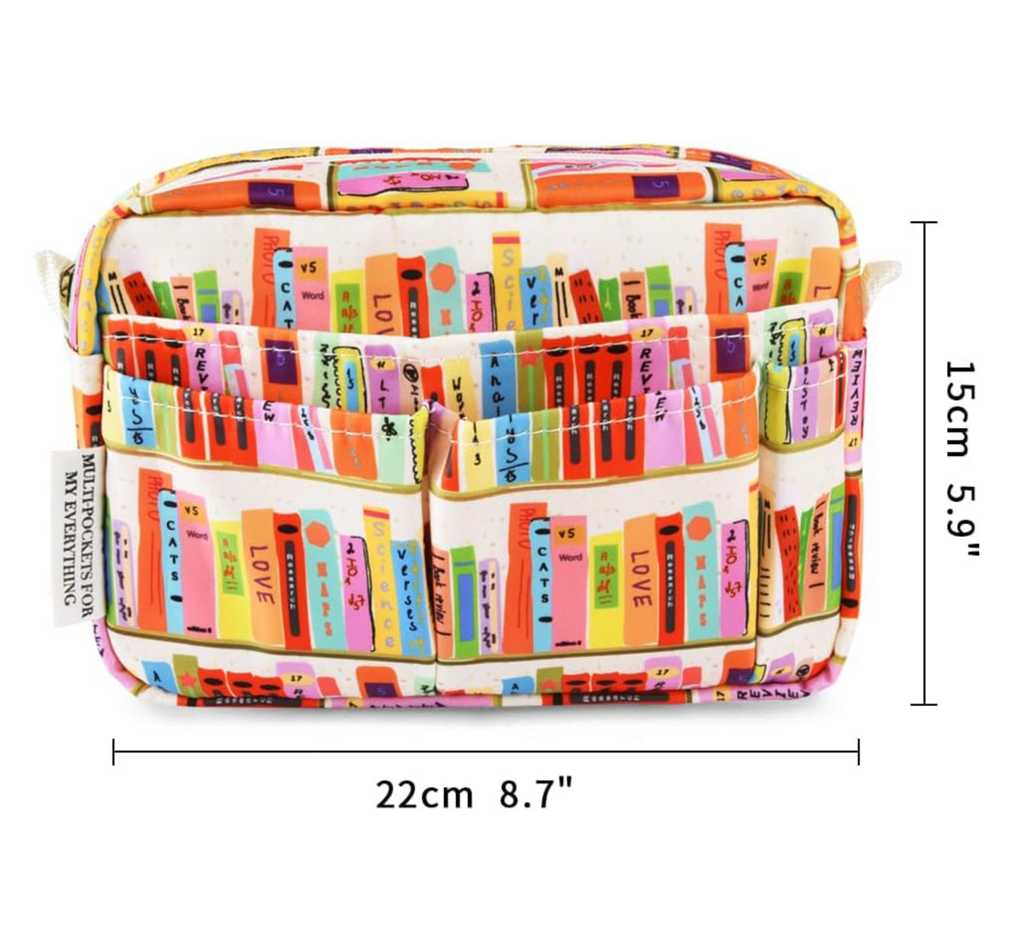 Organizador multifuncional para cartera, bolsa de viaje impermeable con cremallera, estuche de almacenamiento de suministros de diario para cuadernos, maquillaje, suministros de oficina.
