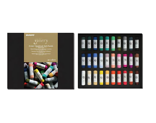 MUNGYO Gallery - Juego de 30 pasteles suaves hechos a mano, calidad profesional, ricos pigmentos, textura suave