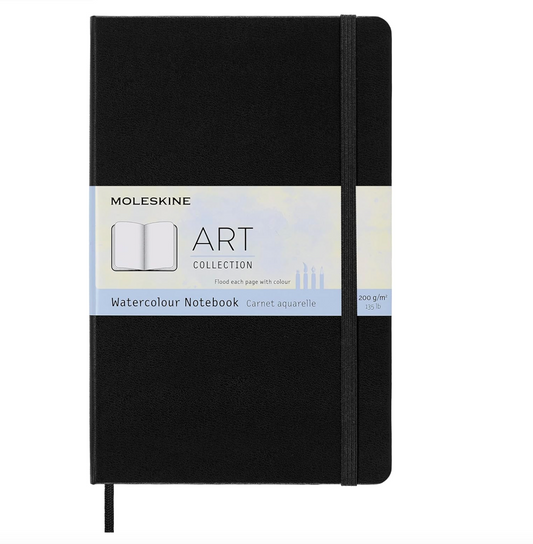 Moleskine Art - Cuaderno, tapa dura, grande (5 x 8.25 pulgadas), liso/en blanco, negro, 72 páginas