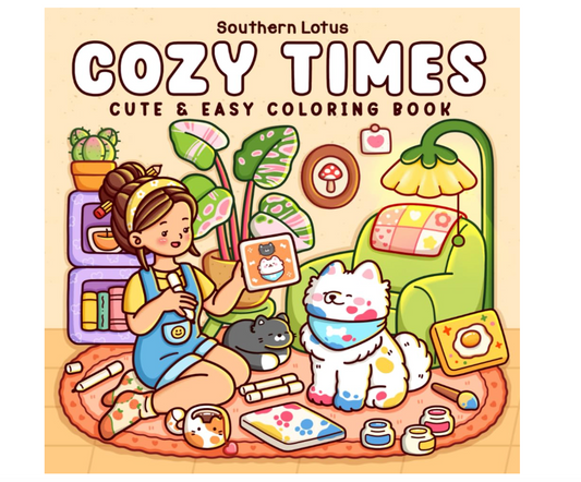 COZY TIMES -  Libro para colorear para adultos, adolescentes con niñas y niños