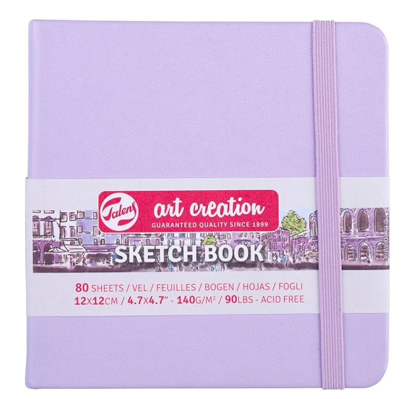 Talens Art Creation Cuaderno de bocetoas (4.7 x s, cuaderno de dibujo, 4.7 x 4.7 pulgad4.7 in), violeta pastel