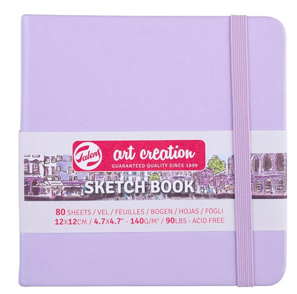 Talens Art Creation Cuaderno de bocetoas (4.7 x s, cuaderno de dibujo, 4.7 x 4.7 pulgad4.7 in), violeta pastel